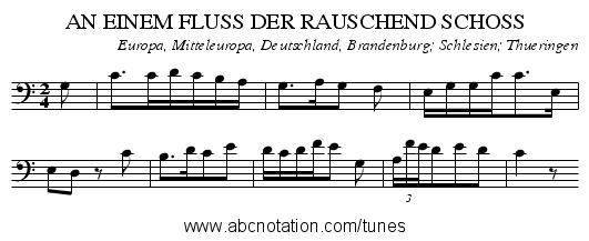 AN EINEM FLUSS DER RAUSCHEND SCHOSS - staff notation