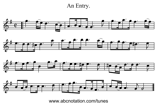 An Entry. - staff notation