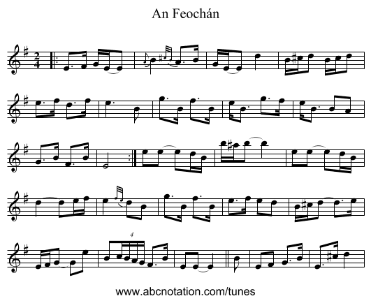 An Feochán - staff notation
