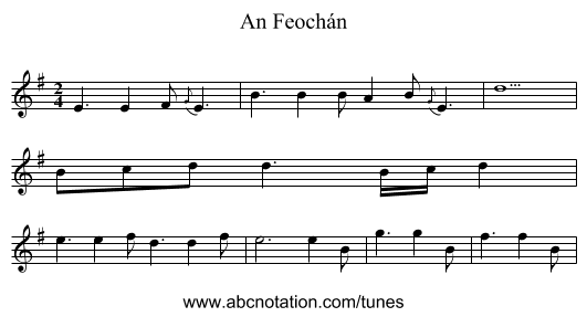 An Feochán - staff notation