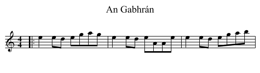 An Gabhrán - staff notation