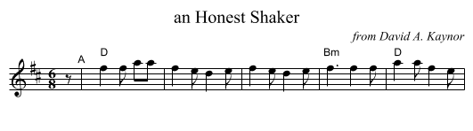 an Honest Shaker - staff notation