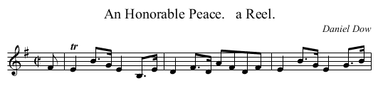 An Honorable Peace.   a Reel. - staff notation