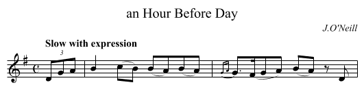 an Hour Before Day - staff notation