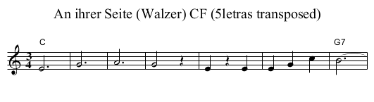 An ihrer Seite (Walzer) CF (5letras transposed) - staff notation