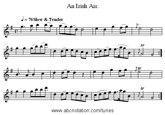 An Irish Air. - staff notation