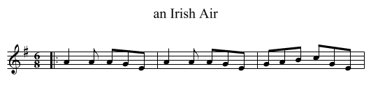 an Irish Air - staff notation