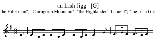 an Irish Jigg   [G] - staff notation
