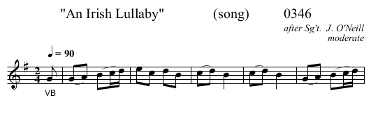 An Irish Lullaby              (song)          0346 - staff notation