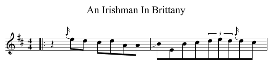 An Irishman In Brittany - staff notation