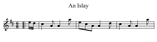 An Islay - staff notation