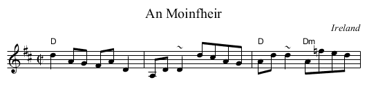 An Moinfheir - staff notation