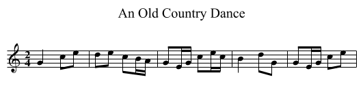 An Old Country Dance - staff notation