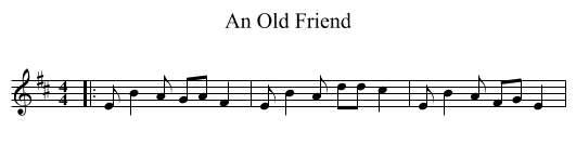 An Old Friend - staff notation