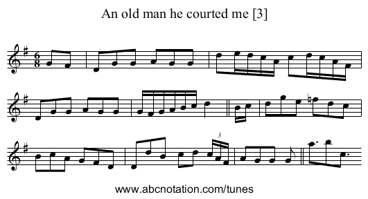 An old man he courted me [3] - staff notation