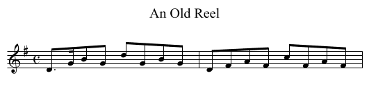 An Old Reel - staff notation