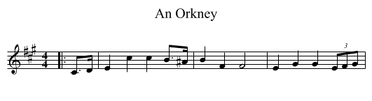 An Orkney - staff notation