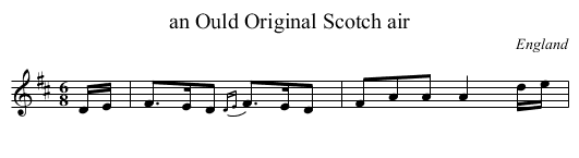 an Ould Original Scotch air - staff notation