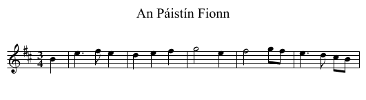 An Páistín Fionn - staff notation