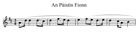 An Páistín Fionn - staff notation