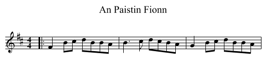 An Paistin Fionn - staff notation