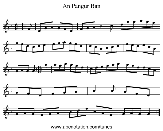 An Pangur Bán - staff notation