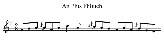 An Phis Fhliuch - staff notation