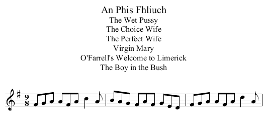 An Phis Fhliuch - staff notation