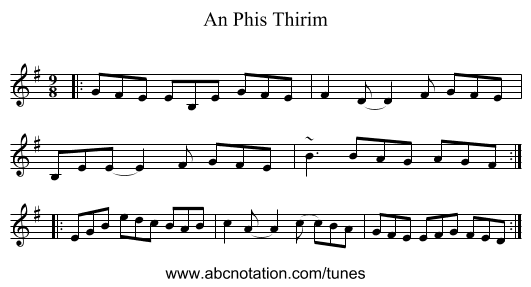 An Phis Thirim - staff notation