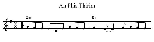 An Phis Thirim - staff notation