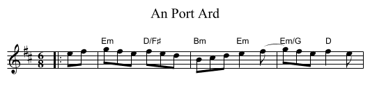 An Port Ard - staff notation