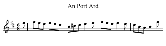 An Port Ard - staff notation