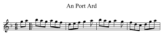 An Port Ard - staff notation