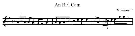 An Ri/l Cam - staff notation