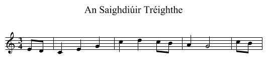 An Saighdiúir Tréighthe - staff notation