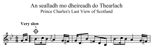 An sealladh mo dheireadh do Thearlach - staff notation