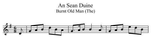 An Sean Duine - staff notation