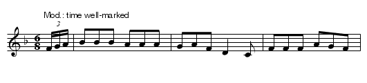 An Seanduine Crom - staff notation