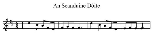 An Seanduine Dóite - staff notation