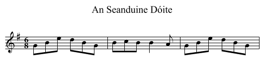 An Seanduine Dóite - staff notation