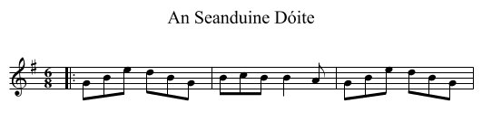 An Seanduine Dóite - staff notation