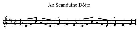 An Seanduine Dóite - staff notation