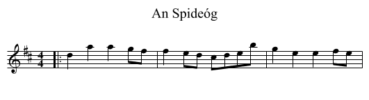 An Spideóg - staff notation