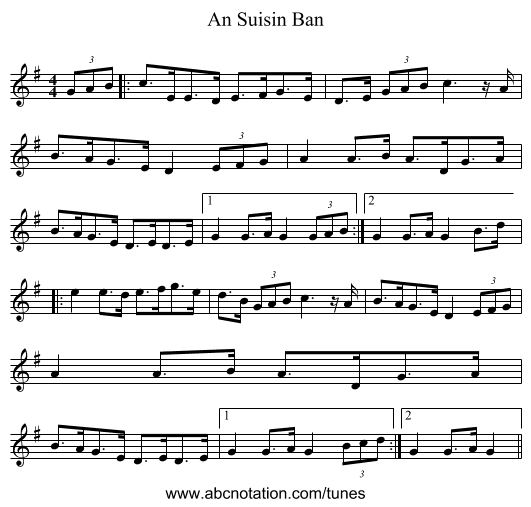 An Suisin Ban - staff notation