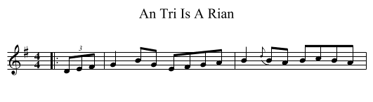 An Tri Is A Rian - staff notation