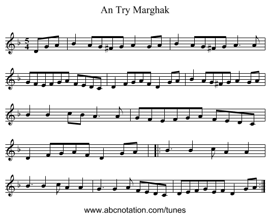 An Try Marghak - staff notation