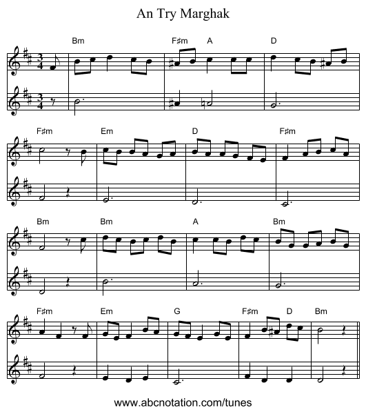 An Try Marghak - staff notation