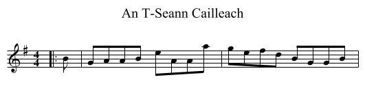An T-Seann Cailleach - staff notation