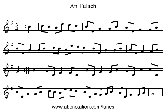 An Tulach - staff notation