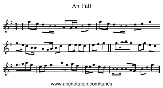An Túll - staff notation